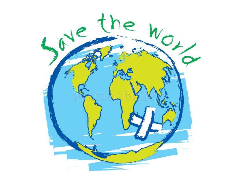 Save the world sketch idea concept vector