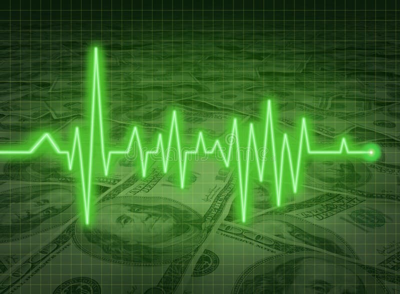 Savi financier de mode d'argent d'économie de santé d'EKG ECG illustration libre de droits Savi financier de mode d'argent d'économie de santé d'EKG ECG illustration libre de droits