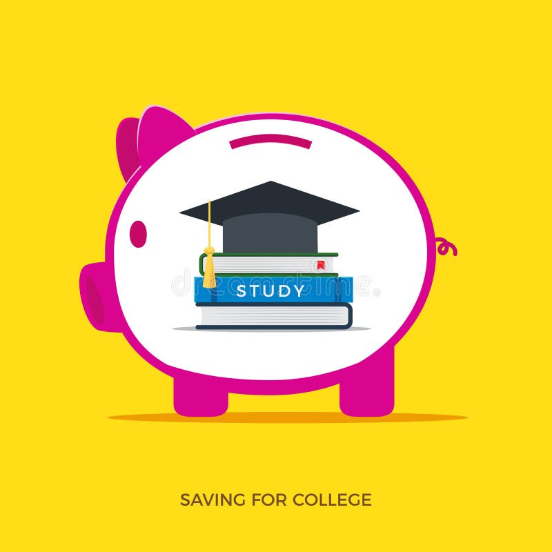 Saving for Education Fee. Isolated Vector Illustration Stock Vector