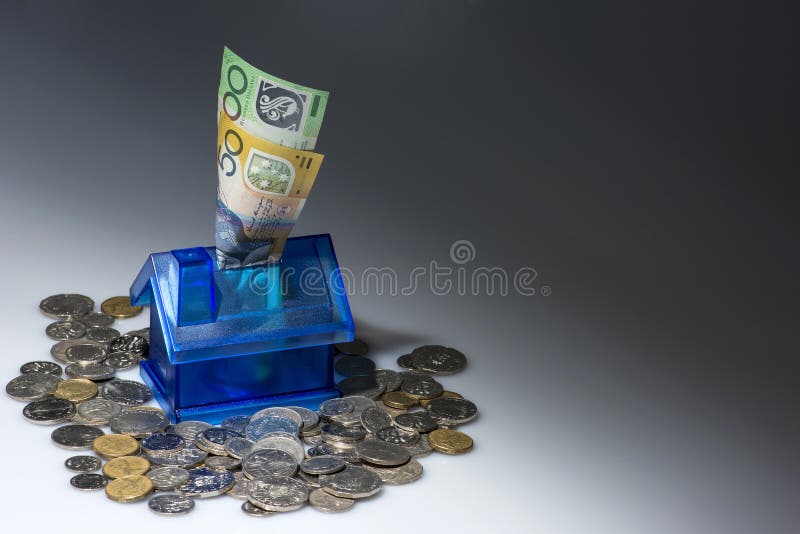 Saving for a House Money Box Stock Photo Image of industry, hundreds
