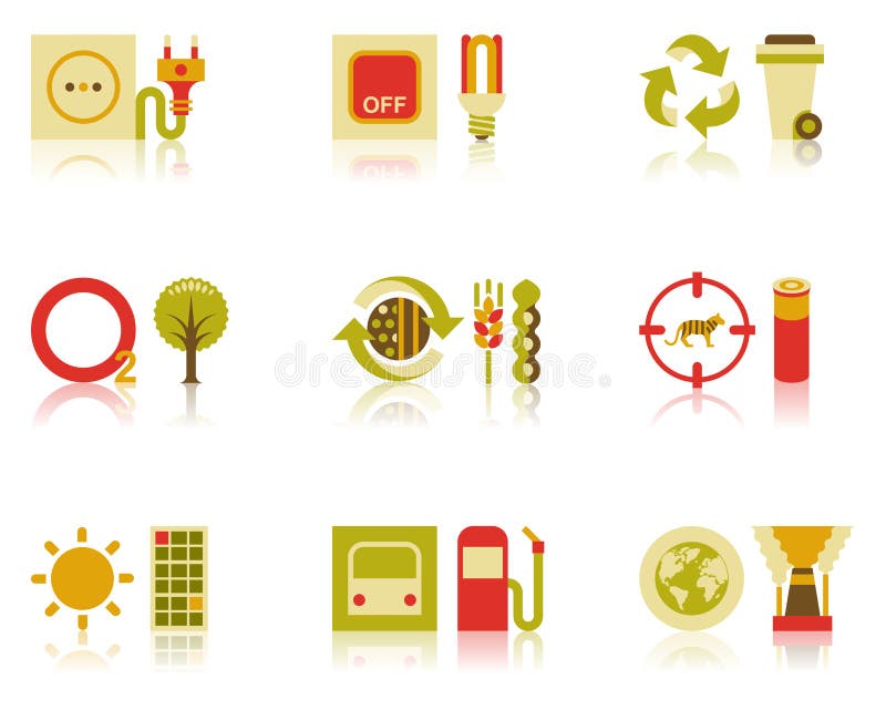 Saving Natural Resources Icon Set stock illustration Saving Natural Resources Icon Set stock illustration