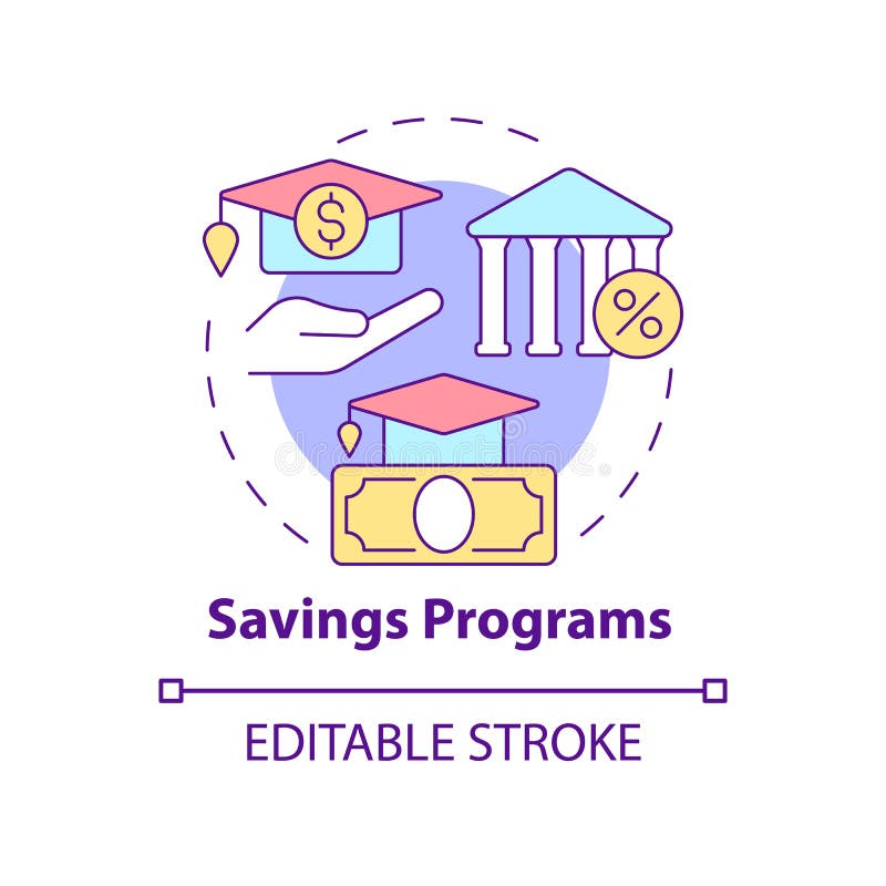 Saving Programs Concept Icon Stock Vector - Illustration of linear ...
