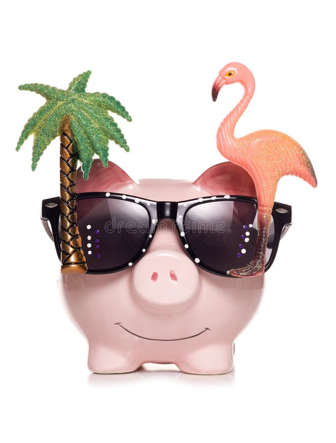 Saving for retirement piggy bank cut out