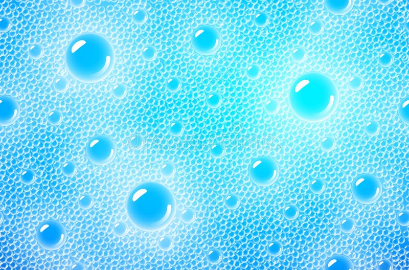 Savonnez le modèle de mousse recouvrant sur le fond d'une couleur d'eau bleue Vecteur sans couture transparent illustration stock