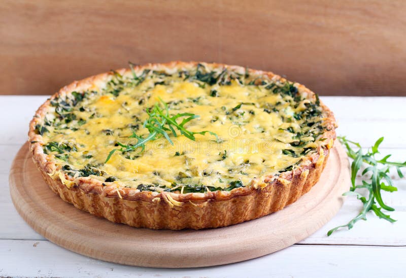 Savory green tart stock photo. Image of mushroom, filling 40389274