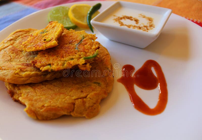 Savory indian pancake stock photo. Image of sauce, chickpea 242134926