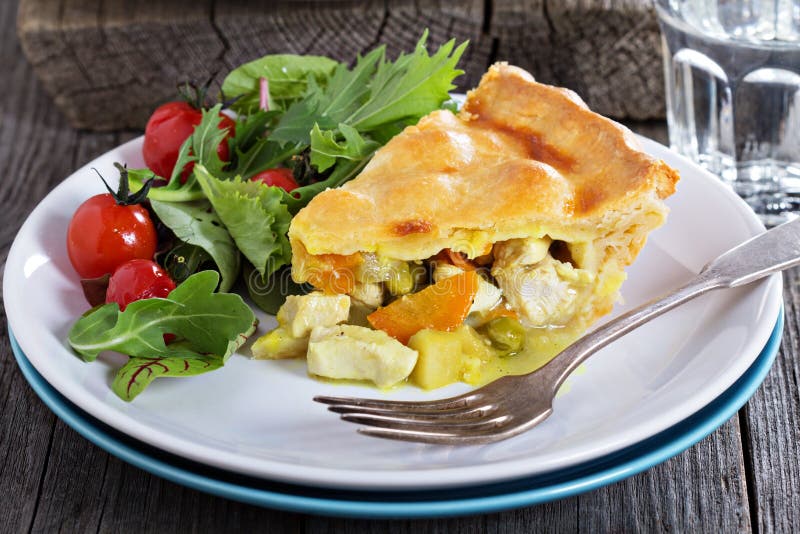 Savory pie with chicken stock image. Image of dinner - 45571791