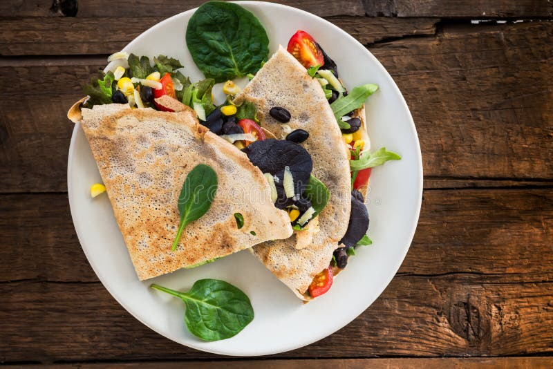 Savoury Buckwheat Pancake or Quesadilla Stock Image - Image of dish ...