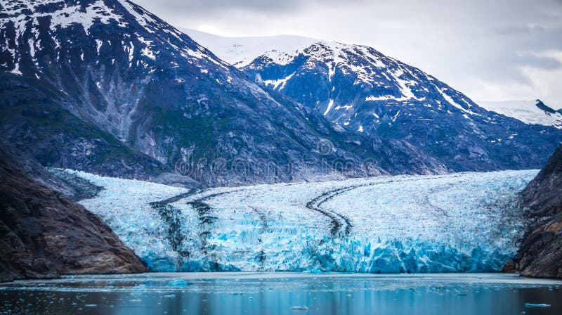 Sawyer Glacier at Tracy Arm Fjord in Alaska Panhandle Stock Image ...