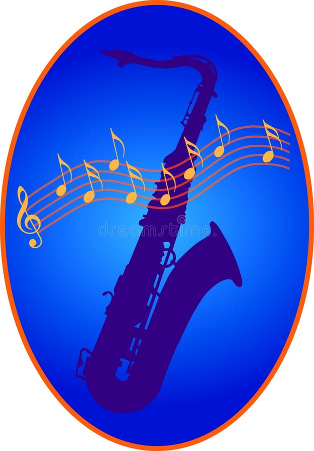 Saxophon and notes vector illustration