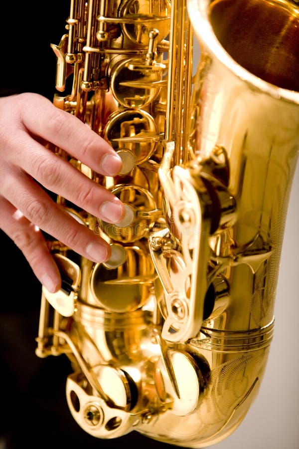 Saxophone Together with Notes Stock Image Image of blues