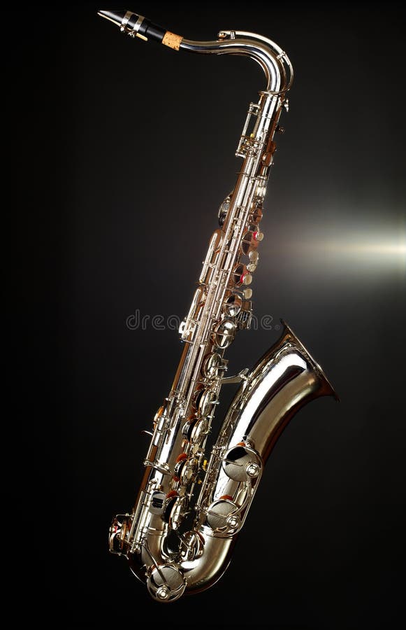 Saxophone on black background