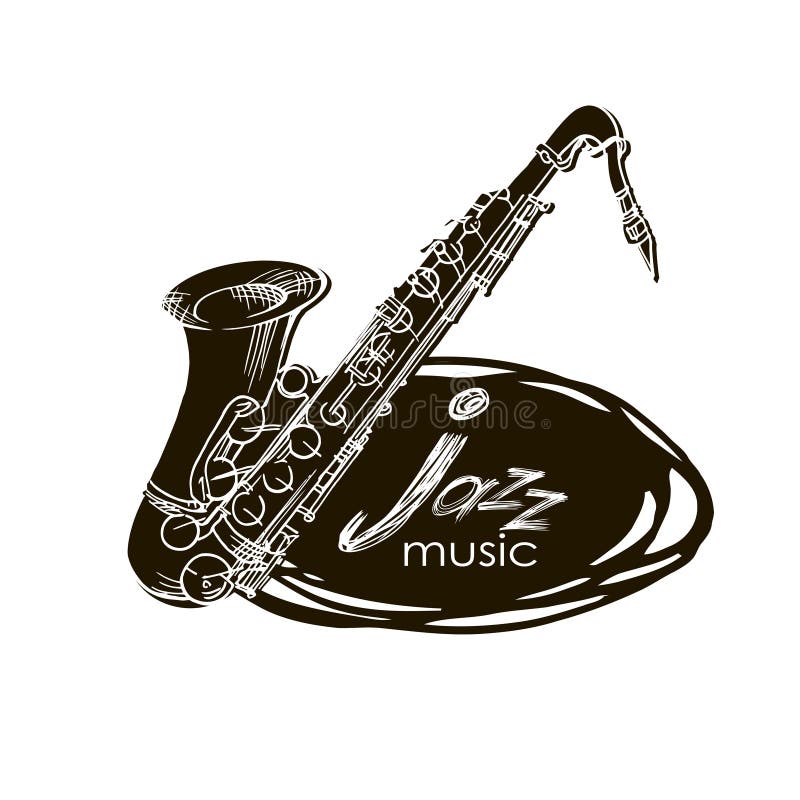 Saxophone Doodle stock vector. Illustration of drawing 23796735