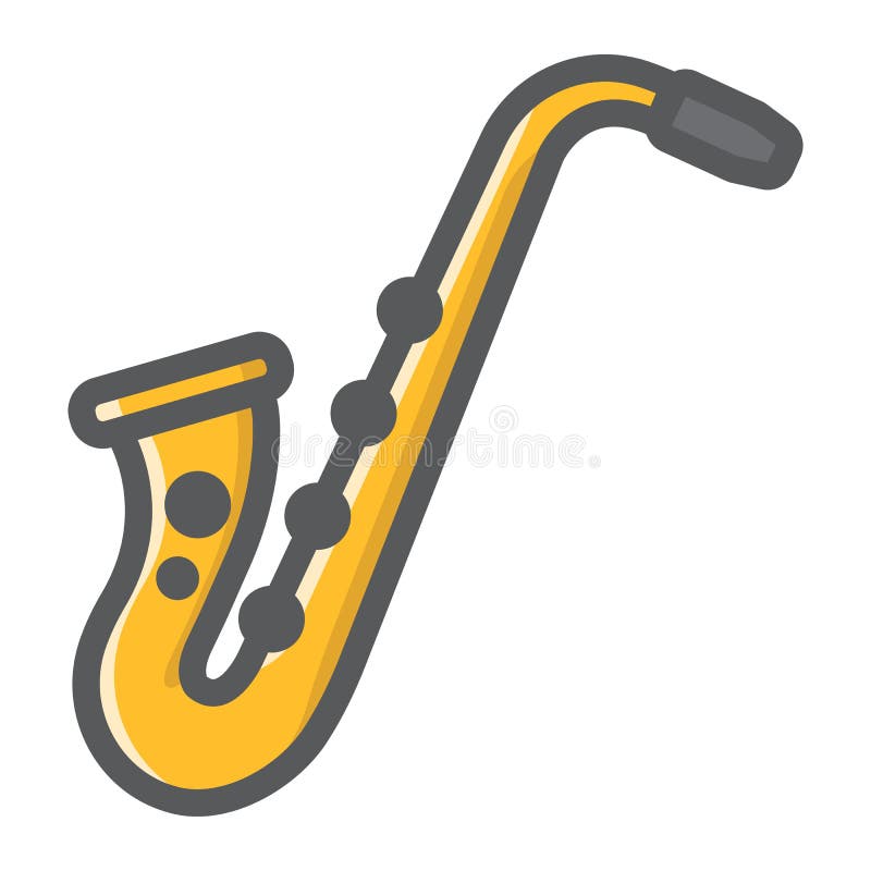 Saxophone filled outline icon, music vector illustration Saxophone filled outline icon, music vector illustration