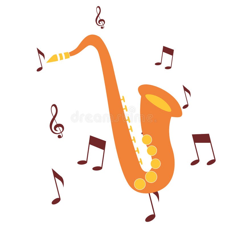 Saxophone Musical Instrument Note Music Design Stock Illustration ...