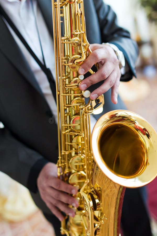 Saxophone player royalty free stock photography
