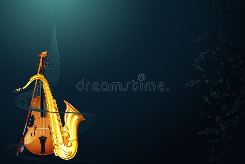 Saxophone and Violin stock vector. Illustration of equipment 21894143