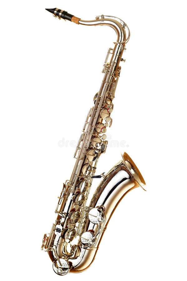 Saxophone on white background