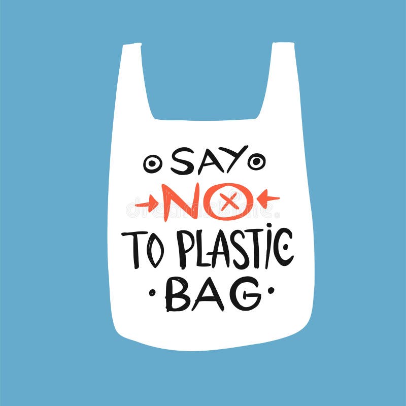 Say No Plastic Bag. Save the Earth. Plastic Bag Isolated on White for ...