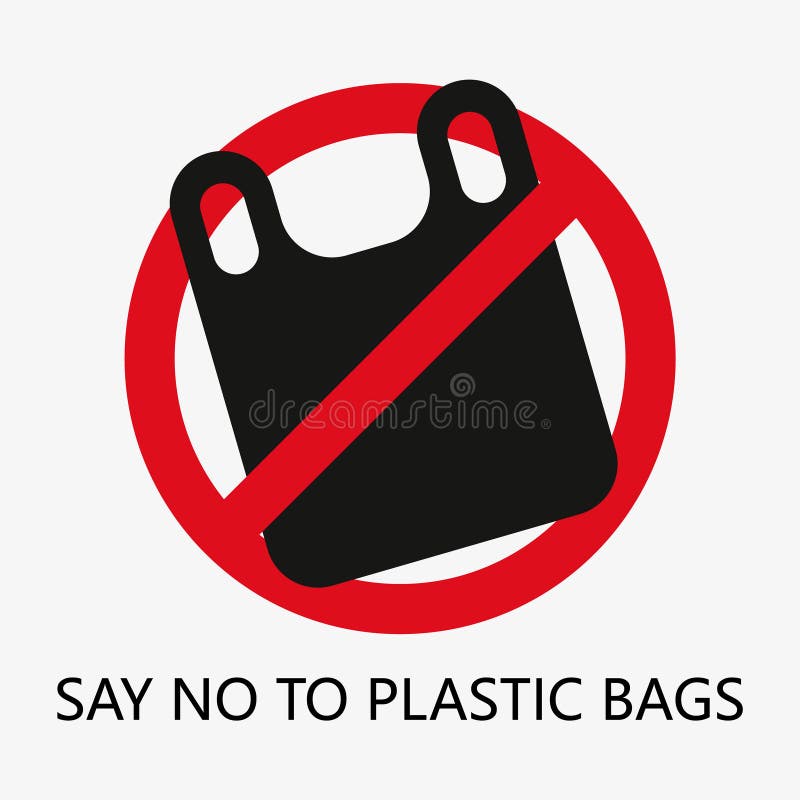 Pollution Problem Concept. Say No To Plastic Bags Stock Illustration ...