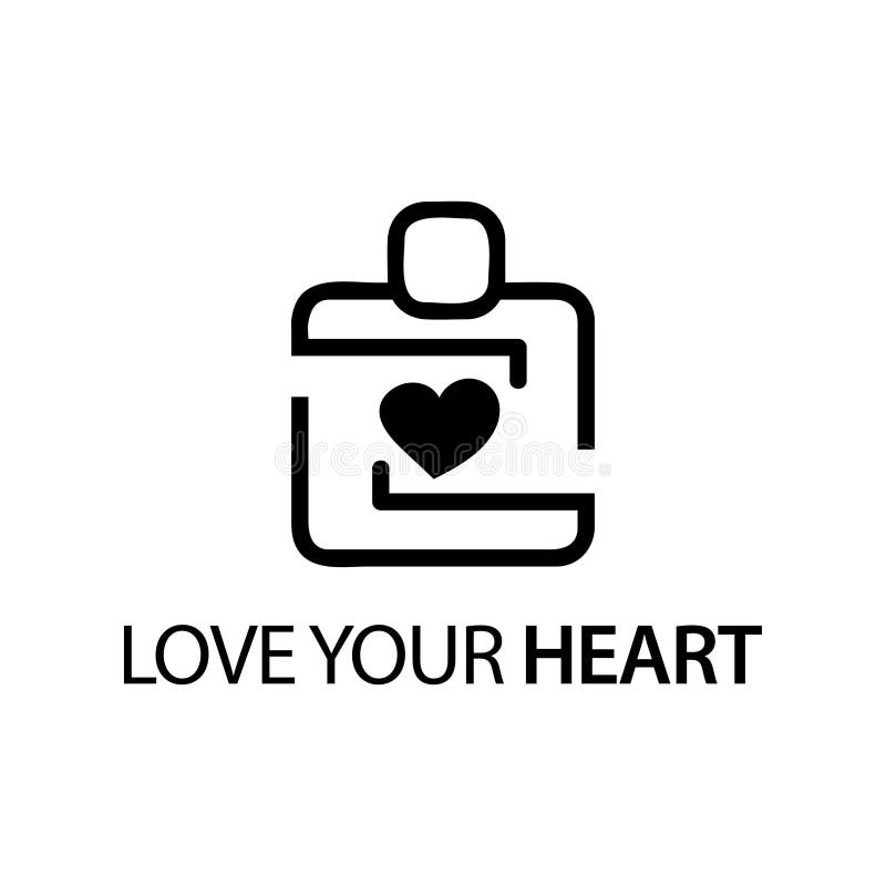 People with heart icon. Concept of love your heart . stock illustration People with heart icon. Concept of love your heart . stock illustration