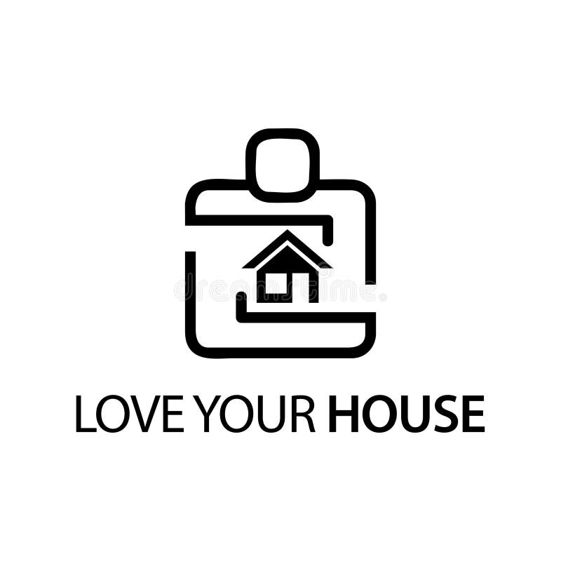 People with house icon. Concept of love your house. royalty free illustration People with house icon. Concept of love your house. royalty free illustration