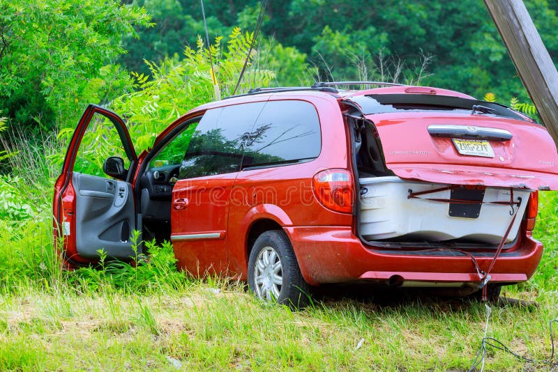 Sayreville NJ USA Jujy 02, 2018 at Accident Damaged Car Editorial