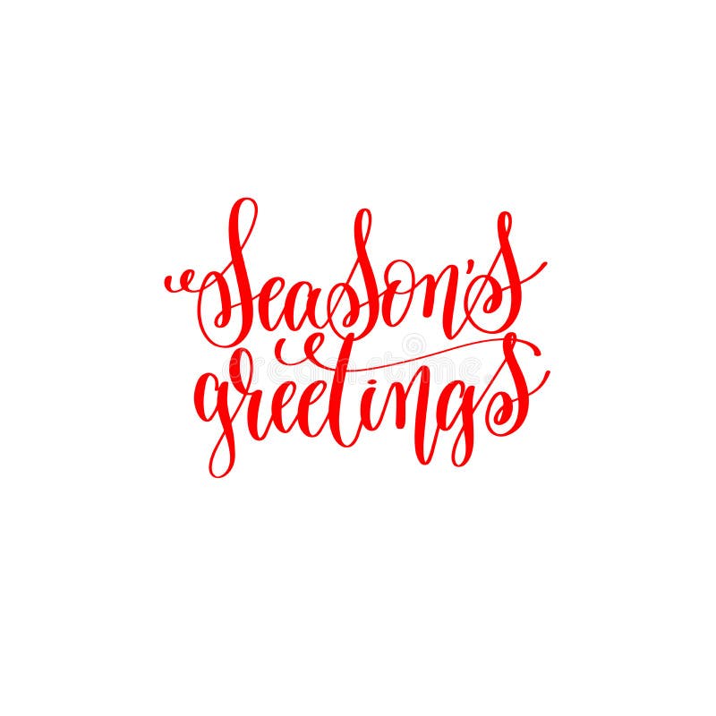 Sazone los saludos del ` s - inscripción roja de las letras de la mano al christma ilustración del vector Sazone los saludos del ` s - inscripción roja de las letras de la mano al christma ilustración del vector