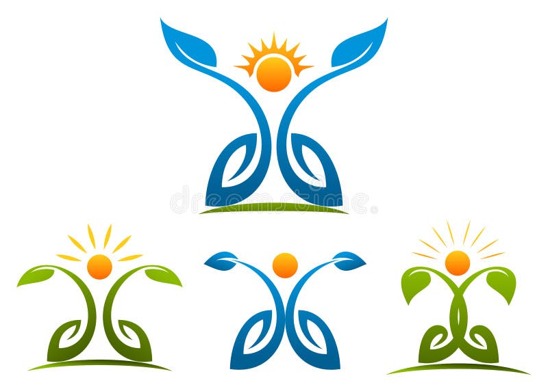 Saúde dos povos, planta, crescimento, natureza, Botânica, logotipo, bem-estar ilustração stock Saúde dos povos, planta, crescimento, natureza, Botânica, logotipo, bem-estar ilustração stock
