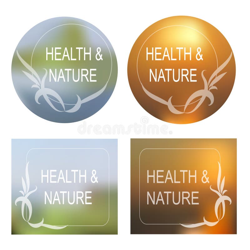 A saúde e a natureza Vector o fundo, grupo decorativo do quadro ilustração stock A saúde e a natureza Vector o fundo, grupo decorativo do quadro ilustração stock
