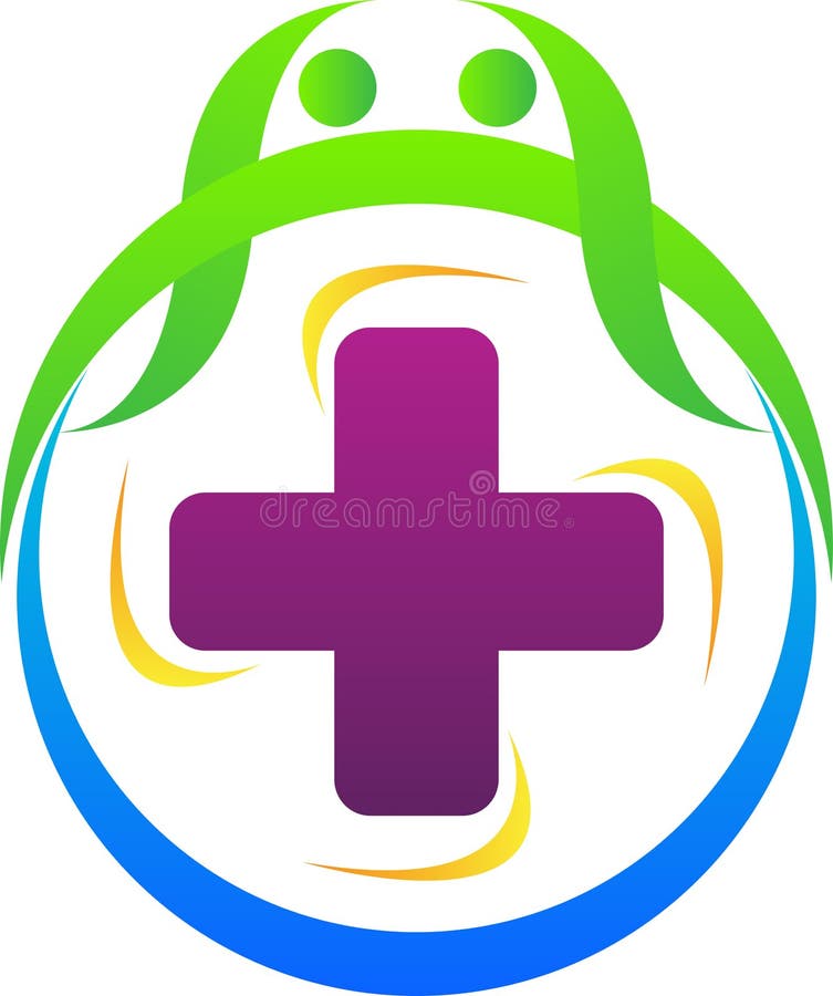 Saúde mais o logotipo ilustração stock Saúde mais o logotipo ilustração stock