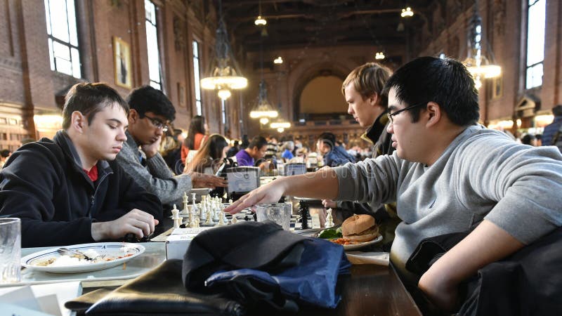 Scacchi del gioco degli studenti immagine stock Scacchi del gioco degli studenti immagine stock