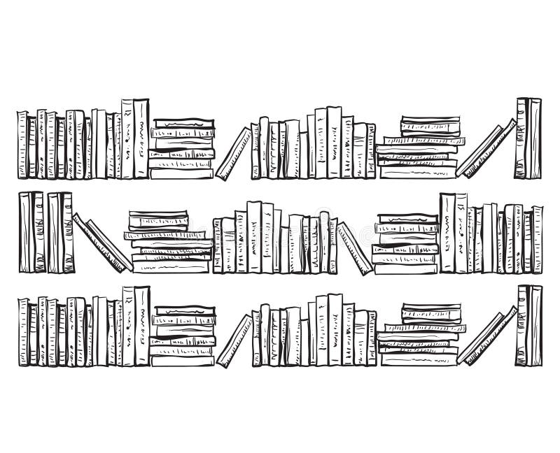 Scaffale con i lotti dei libri illustrazione di stock Scaffale con i lotti dei libri illustrazione di stock