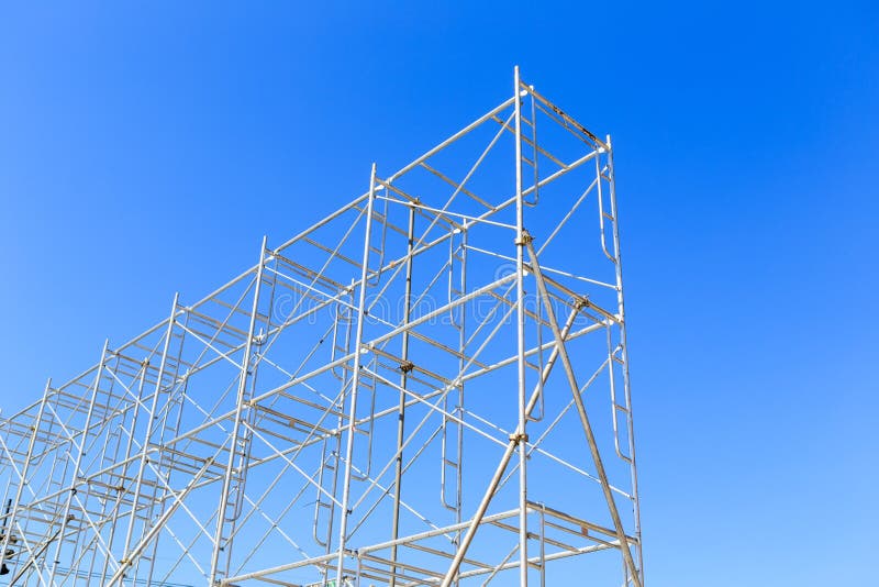 A scaffolding on blue sky. Scaffolding frame stock images, royalty-free photos and pictures