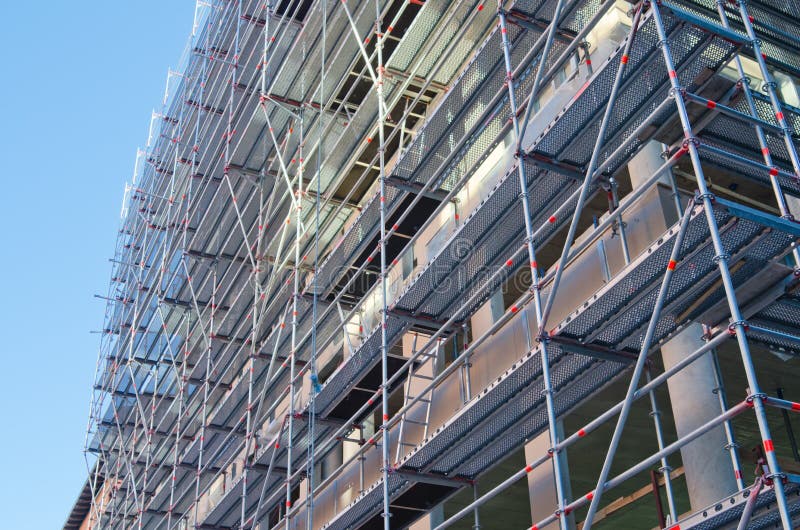 Scaffolding building under construction royalty free stock photos