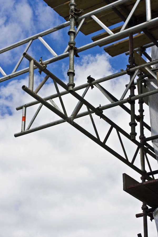 Scaffolding and clouds