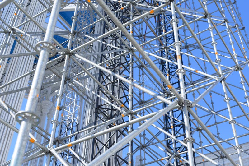 Scaffolding Elements Construction Work Place background. Scaffolding frame stock images, royalty-free photos and pictures