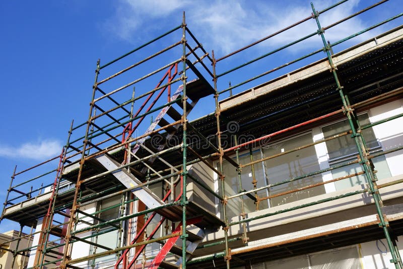 Scaffolding on House Construction Stock Photo Image of construction
