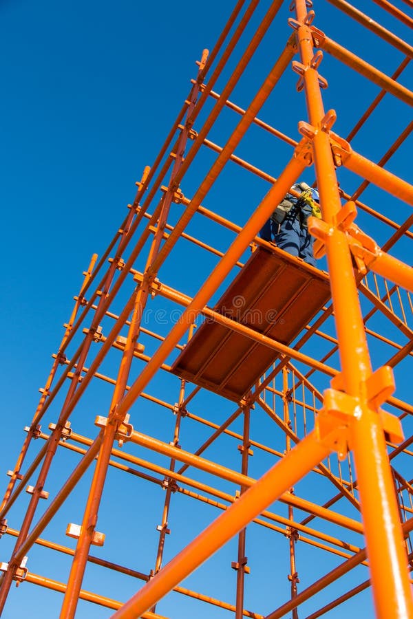 Scaffolding Pipes and Blue Sky