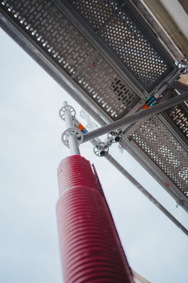 Scaffolding Pole Stabilizing the Construction Side Scaffold royalty free stock photo