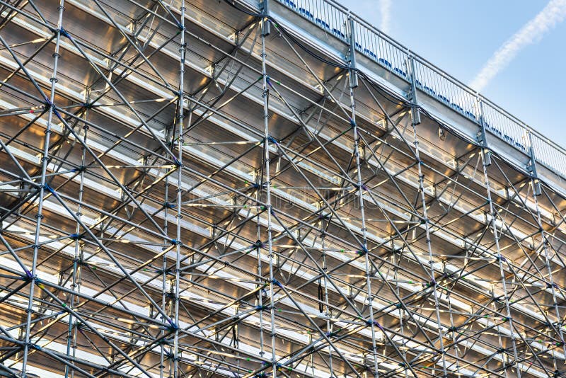 Scaffolding Steel Frame Installation in Construction Site, Scaffold