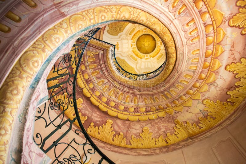 Spiral staircase at Melk Abbey, Austria. Spiral staircase at Melk Abbey, Austria