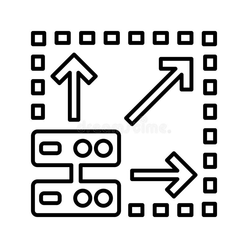 Scalability, scale, big data icon. Outline vector royalty free illustration