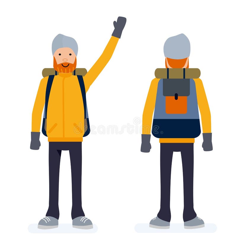 Scalatore bianco caucasico allegro Giovane alpinista sorridente Illustrazione piana del fumetto isolata su fondo bianco illustrazione vettoriale Scalatore bianco caucasico allegro Giovane alpinista sorridente Illustrazione piana del fumetto isolata su fondo bianco illustrazione vettoriale