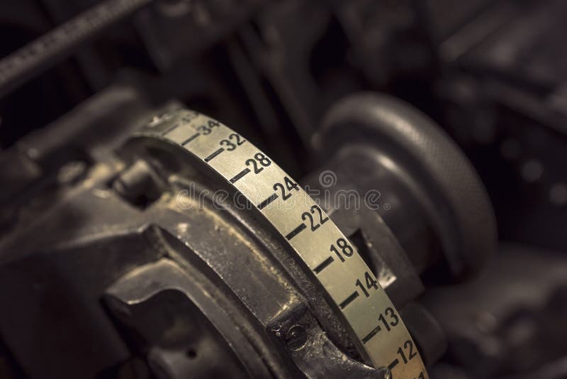 Scale on ancient machine royalty free stock photography