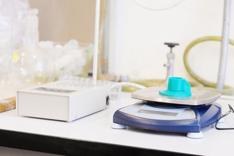 Scale in Chemicalbiological Laboratory Stock Photo Image of fluid