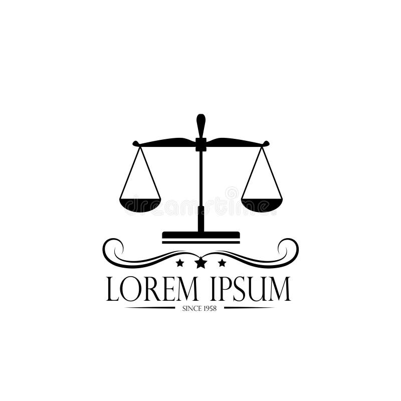 Scale e corona di logo logo di un notaio, di un avvocato, di un simbolo di giustizia e di una legge illustrazione di stock Scale e corona di logo logo di un notaio, di un avvocato, di un simbolo di giustizia e di una legge illustrazione di stock