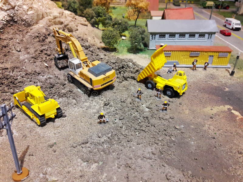 Scale Model Construction Vehicles Stock Photo Image of copy, children