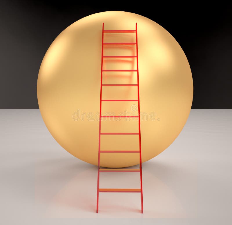 Scale sulle sfere dell'oro rese royalty illustrazione gratis Scale sulle sfere dell'oro rese royalty illustrazione gratis
