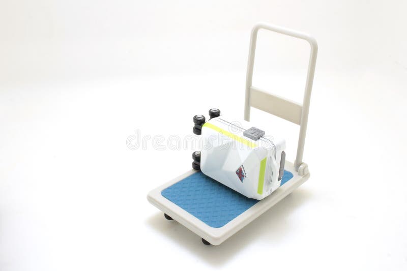 A Scale Warehouse Trolley with the Luggage Stock Image Image of merchandise, stack 273635585